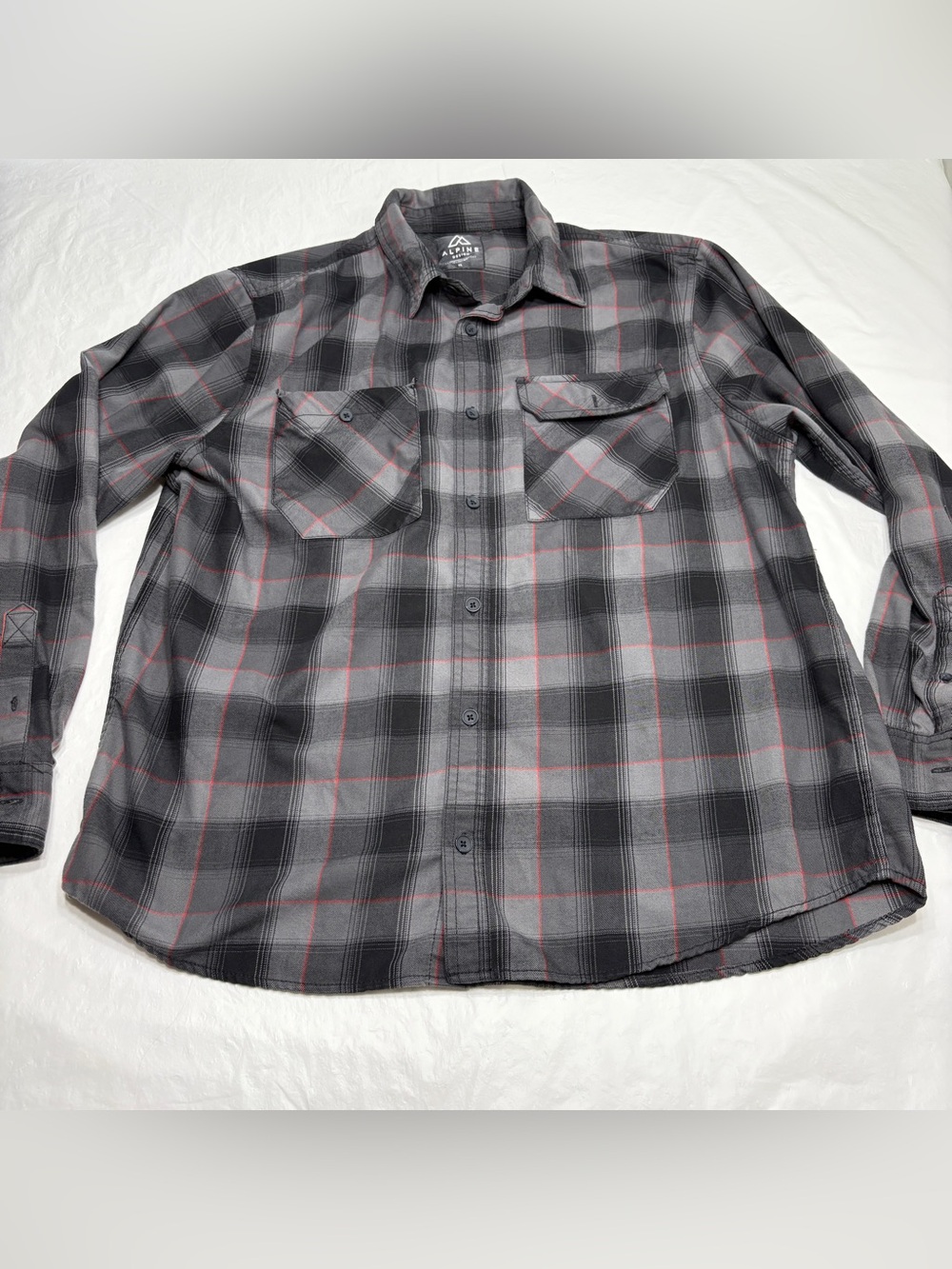 Alpine Design Long Sleeve Button Up Plaid Flannel Shirt Men’s XL